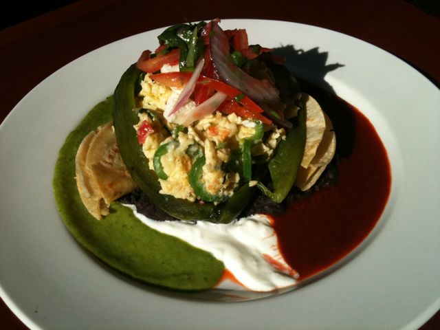 jalapeño Scramble Stuffed Pablano Pepper